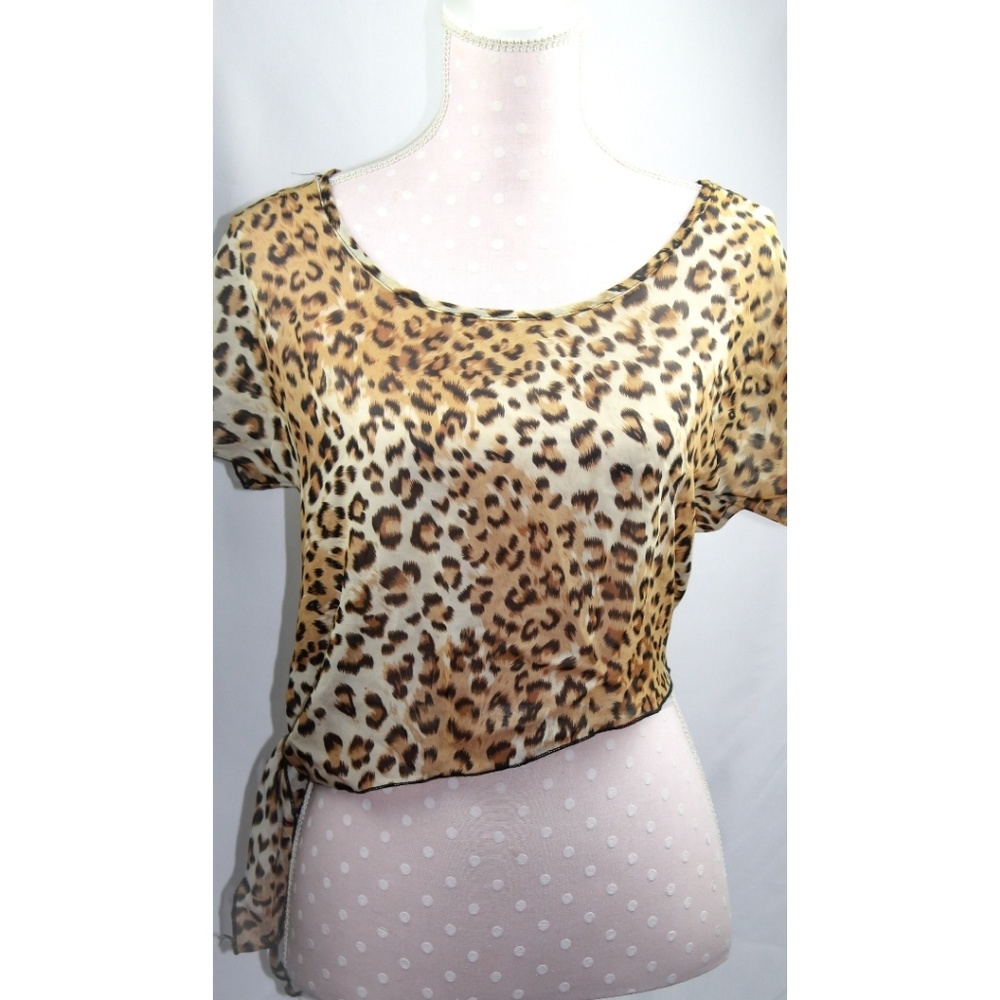 ****Bundle 4/$25****See Through Cheetah Print Top
